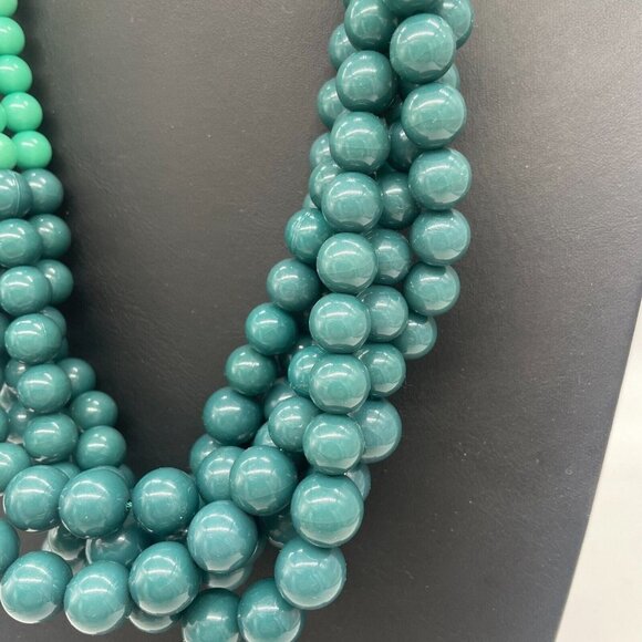 Multistrand Layered Beaded Statement Necklace Multicolor 26 Inches - Picture 3 of 4